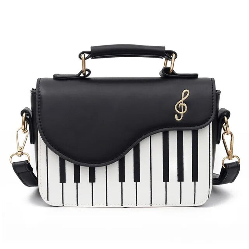 Chic and Playful Piano Notes Small Square Bag