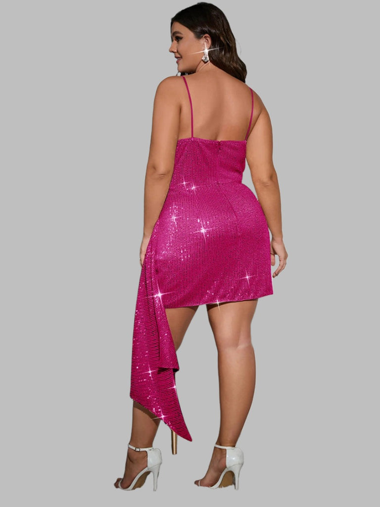 Women's Sequin Plus Size Bodycon Mini Dress 