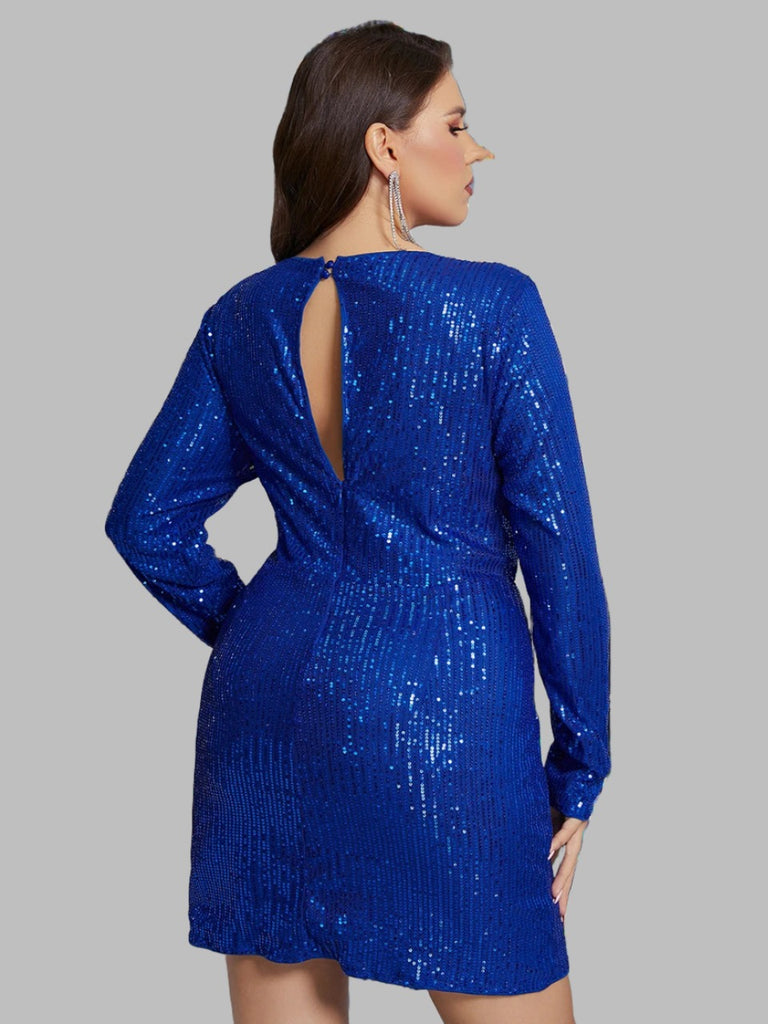 Women's Sequin Plus Size Bodycon Mini Dress 